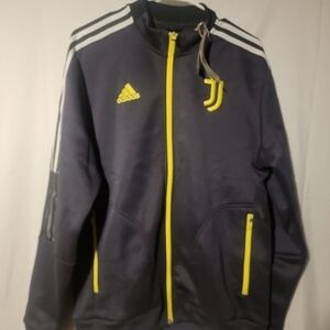 Adidas Juventus Hoodie Soccer Jacket DS8856 SIZE MEDIUM BLACK CARBON